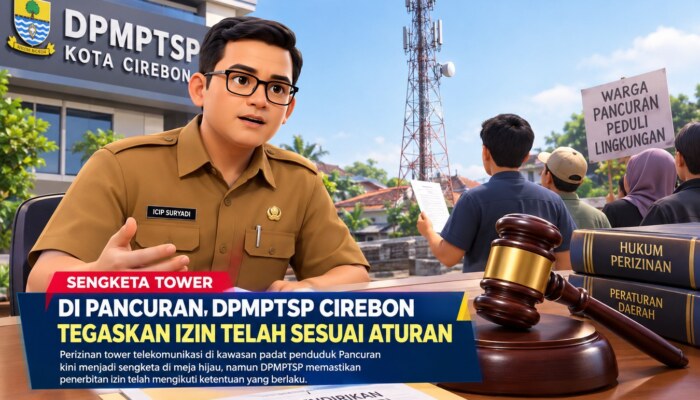 DIGUGAT WARGA SOAL LEGALITAS TOWER DI PANCURAN, DPMPTSP KOTA CIREBON TEGASKAN IZIN TELAH SESUAI ATURAN